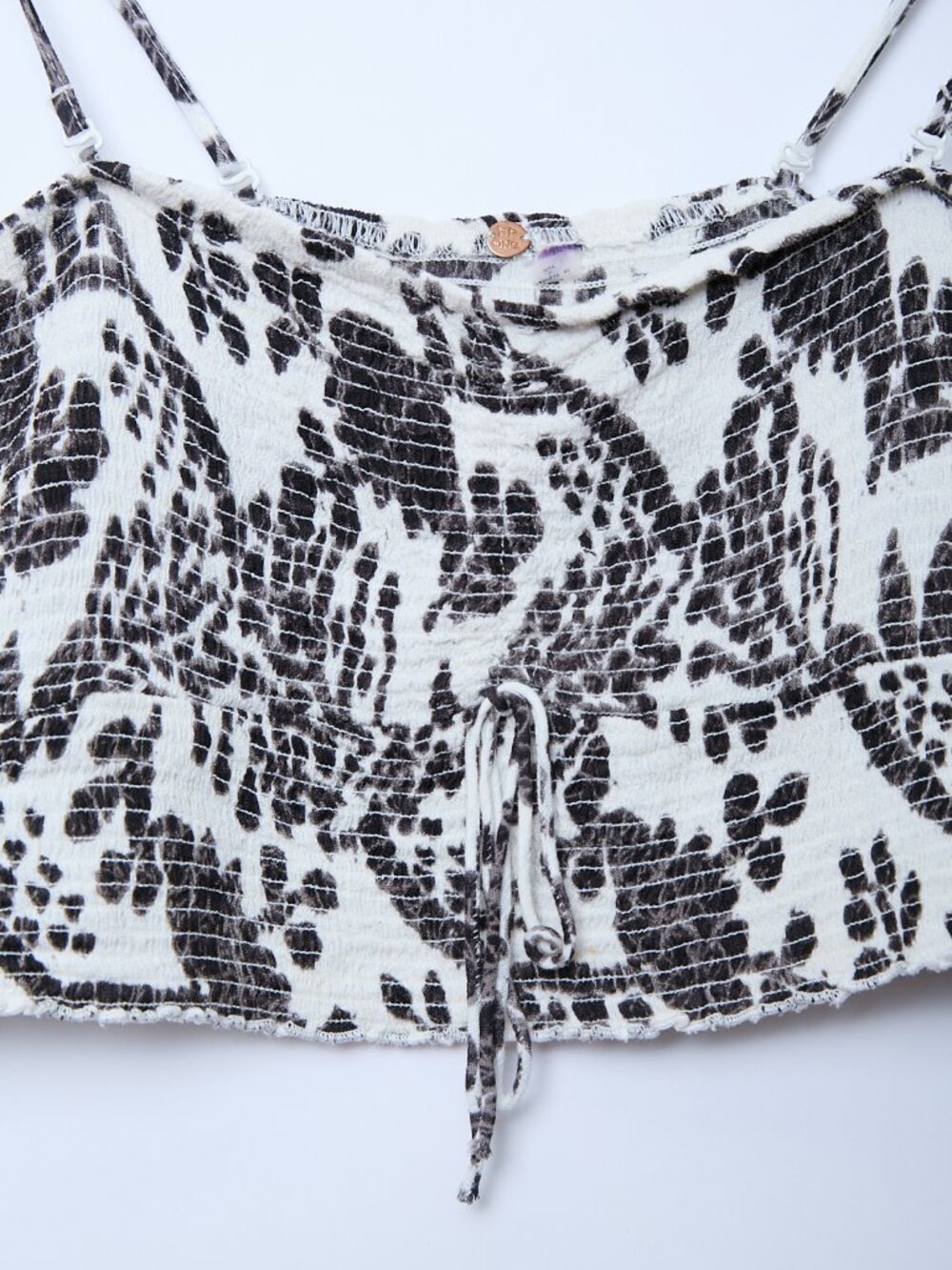 Free People FP One Maia Smocked Convertible Bandeau Crop Top cottage euro summer - Picture 6 of 11
